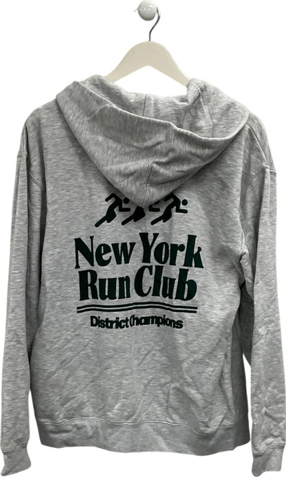 Independent Culture Club Grey Running Club Zip Through Hoodie UK L