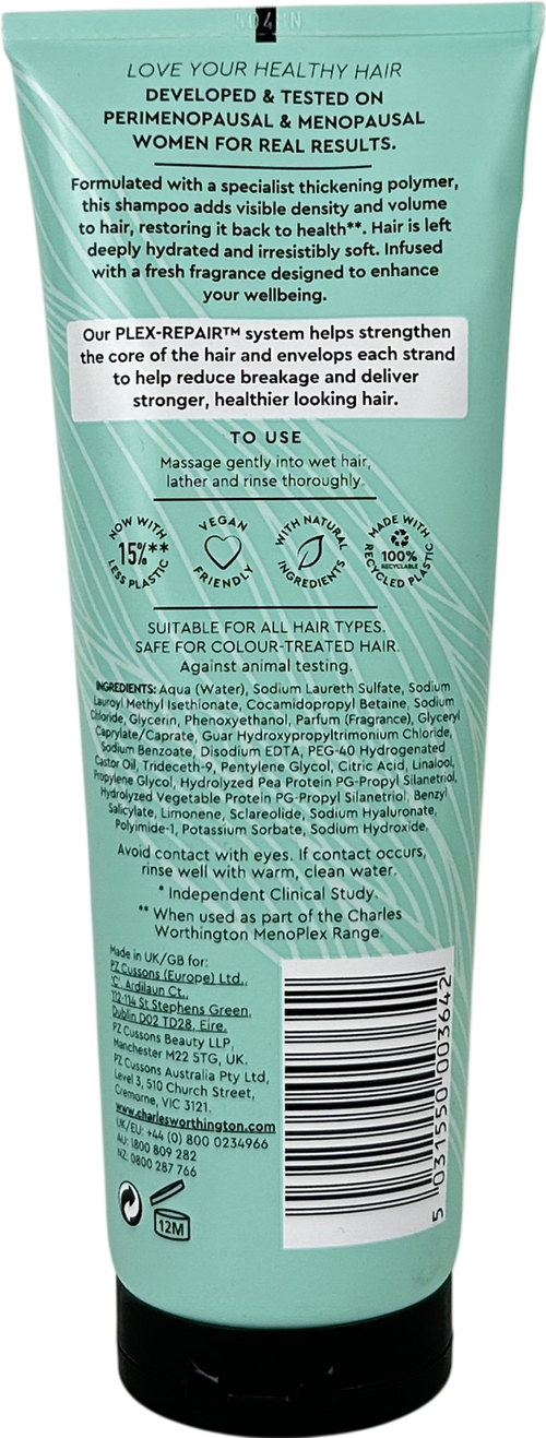 charles worthington Menoplex Volumising Shampoo 250ml