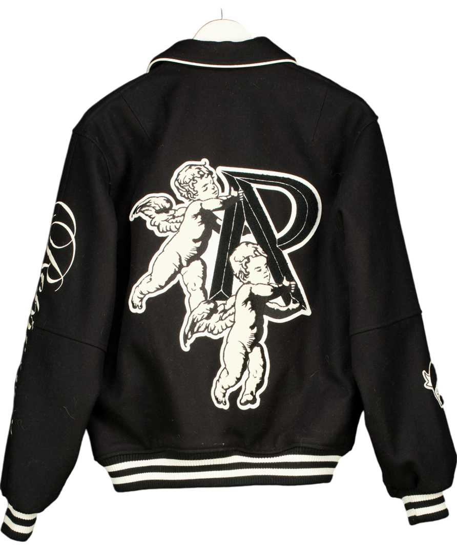 Represent Black Cherub Logo Wool-blend Varsity Jacket UK S