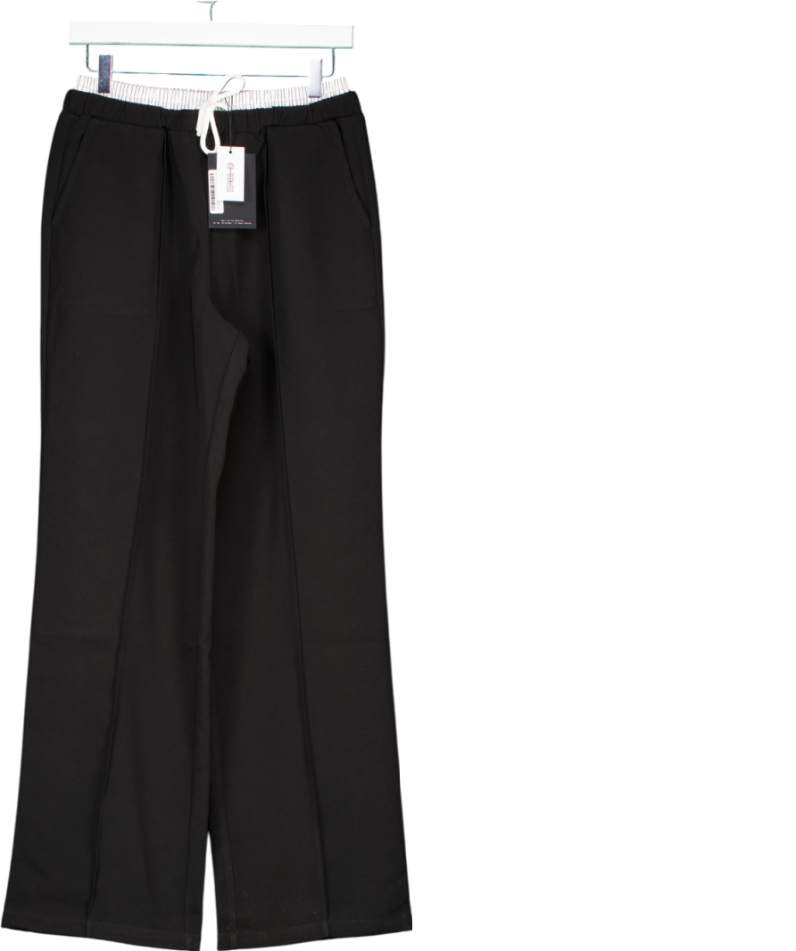 4th & Reckless Black Contrast Waistband Straight Leg Trouser- Bianca UK 10
