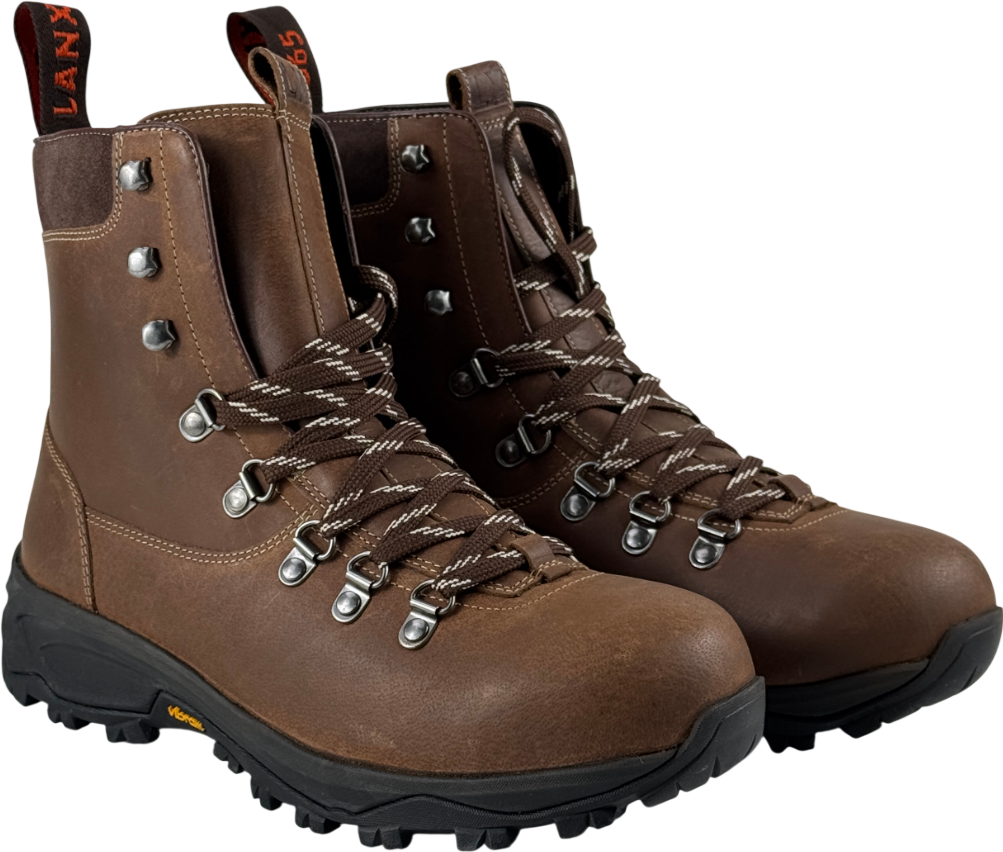 LANX Brown Ogden Acacia Distressed Water-resistant Oil Leather Hiker Boots UK 6 EU 39 👠