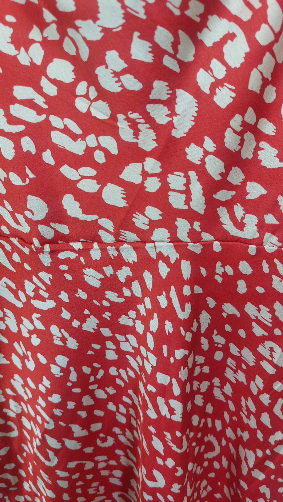 Needs No Label Red Animal Satin Cowl Neck Dress UK 8