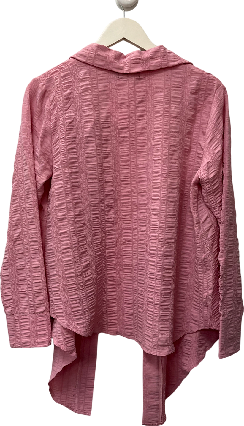 PrettyLittleThing Pink Button Less Summer Shirt UK 12