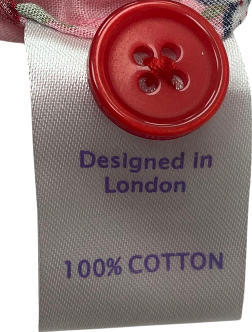 Rachel Riley Pink Floral And Strawberry Print Cotton Dress 3 Years