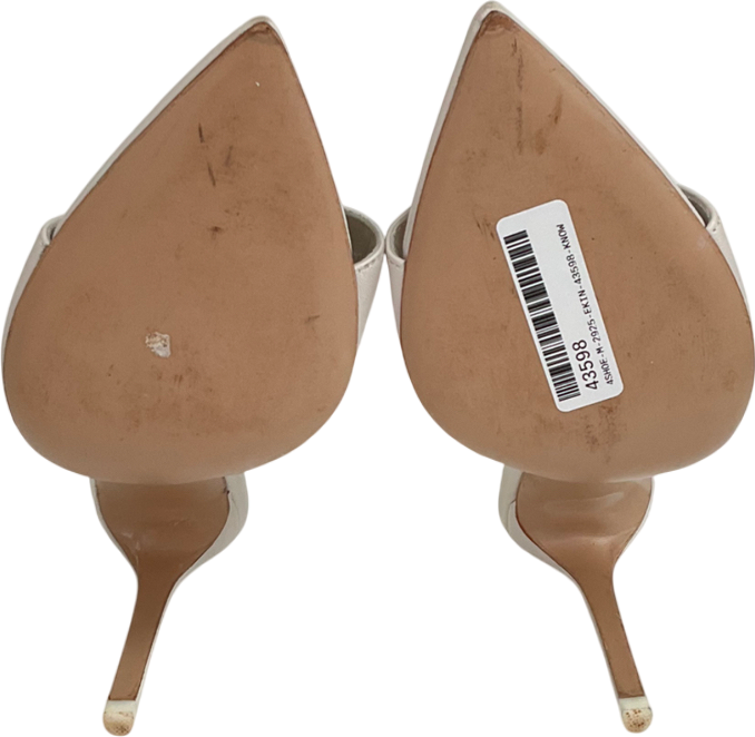 House of CB Cream Andromeda Off White Leather Pointed Mule UK 7 EU 40 👠