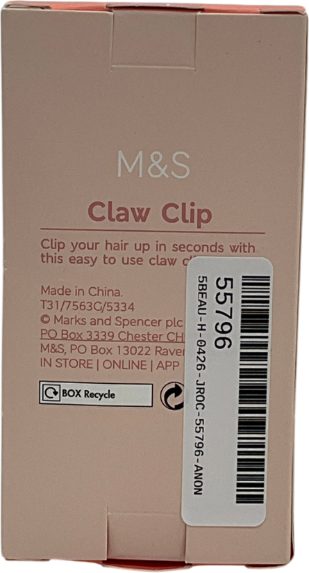 M&S Pink Claw Clip One Size