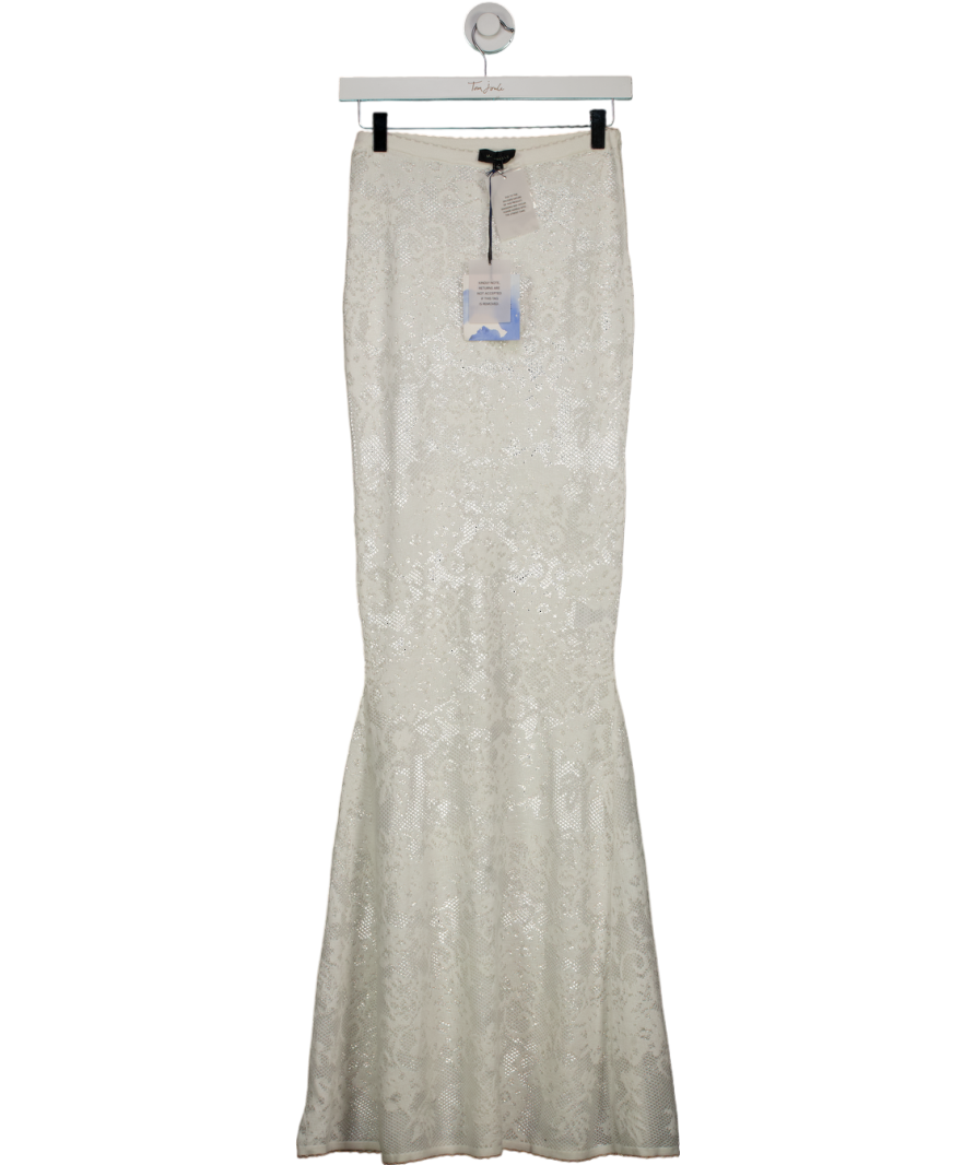Majorelle White Narcisa Lace Maxi Skirt UK XS