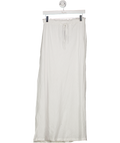 ZARA White Linen Frayed Hem Maxi Skirt UK XS