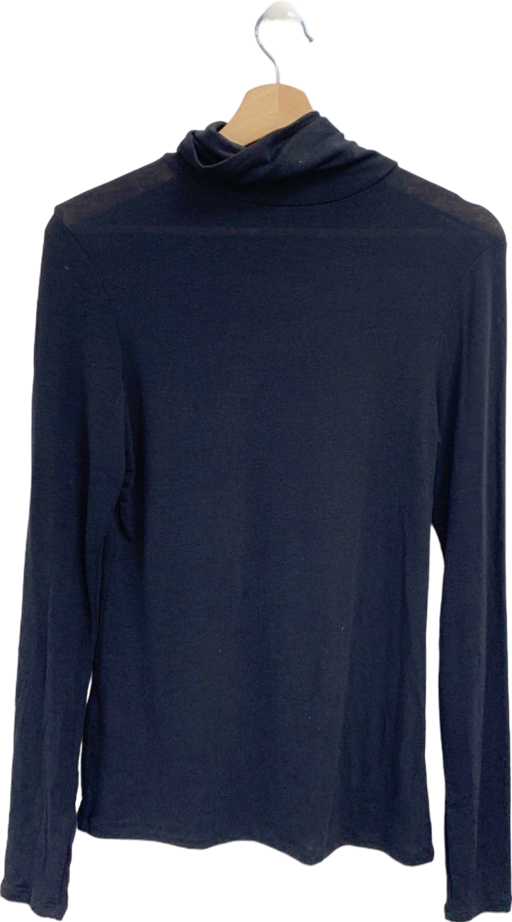 Primark Black High Neck Long Sleeve Top UK S