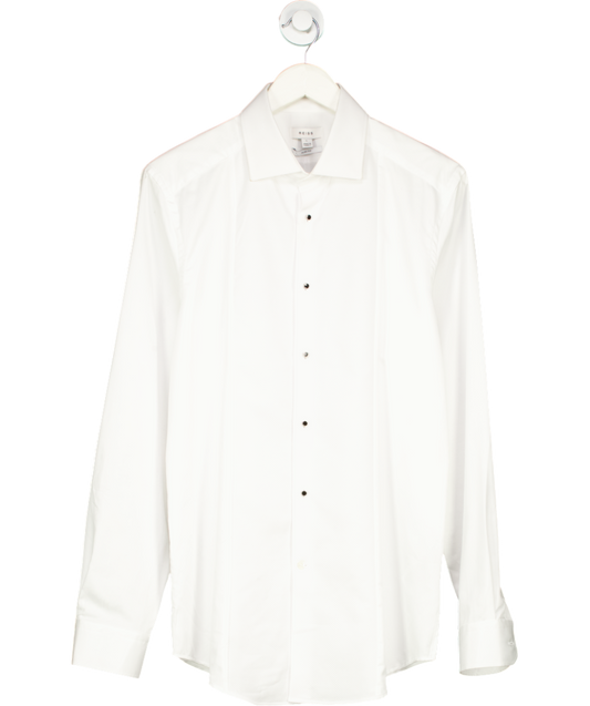 REISS White Marcel Slim Fit 100% Cotton Dinner Shirt UK L