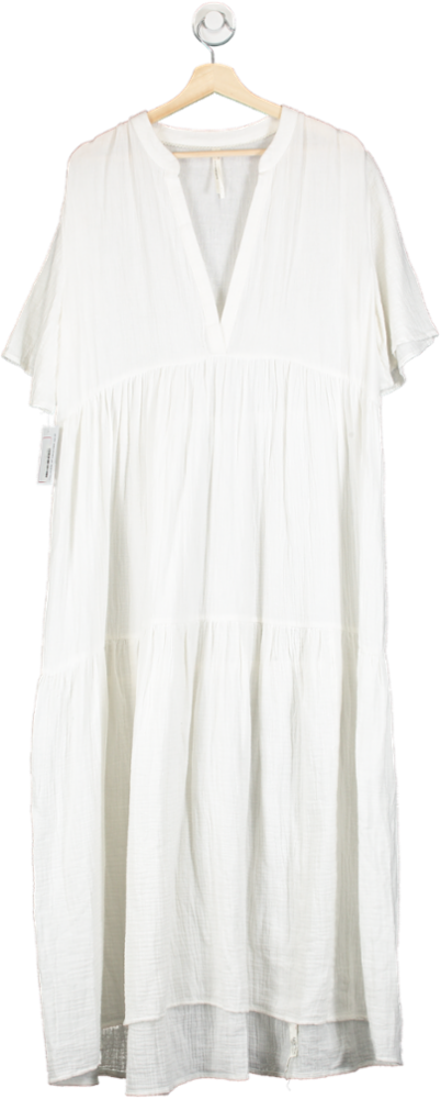 Anthropologie White Cotton Maxi Dress Large