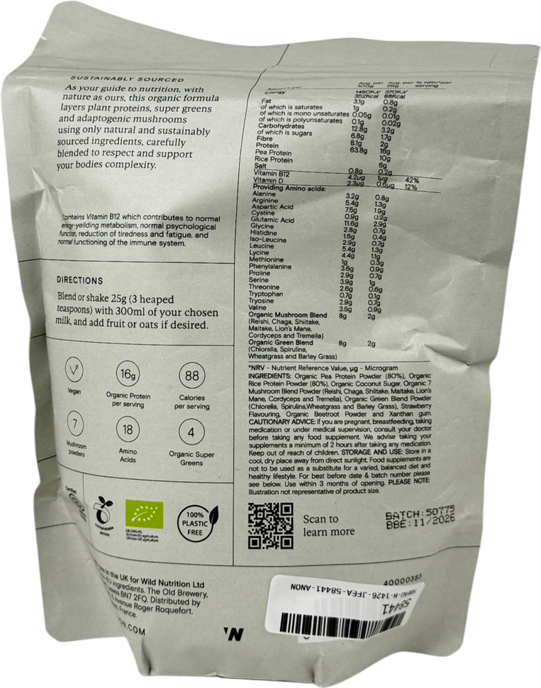 Wild Nutrition Food-grown® Organic Protein + Superfood Powder 350g