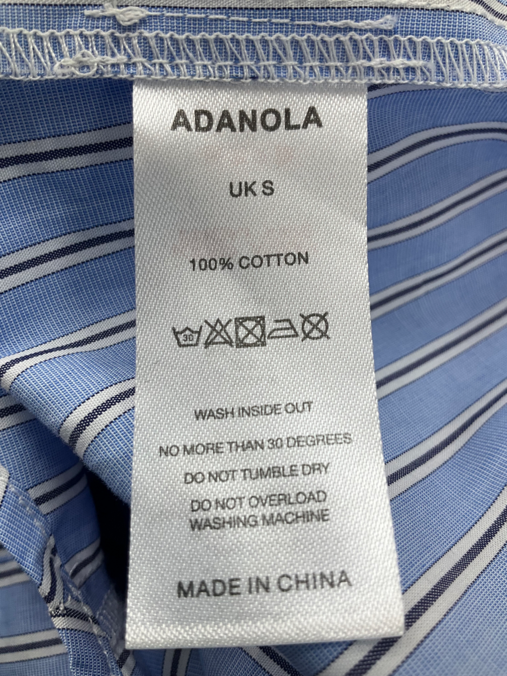 Adanola Blue Striped Shirt UK S