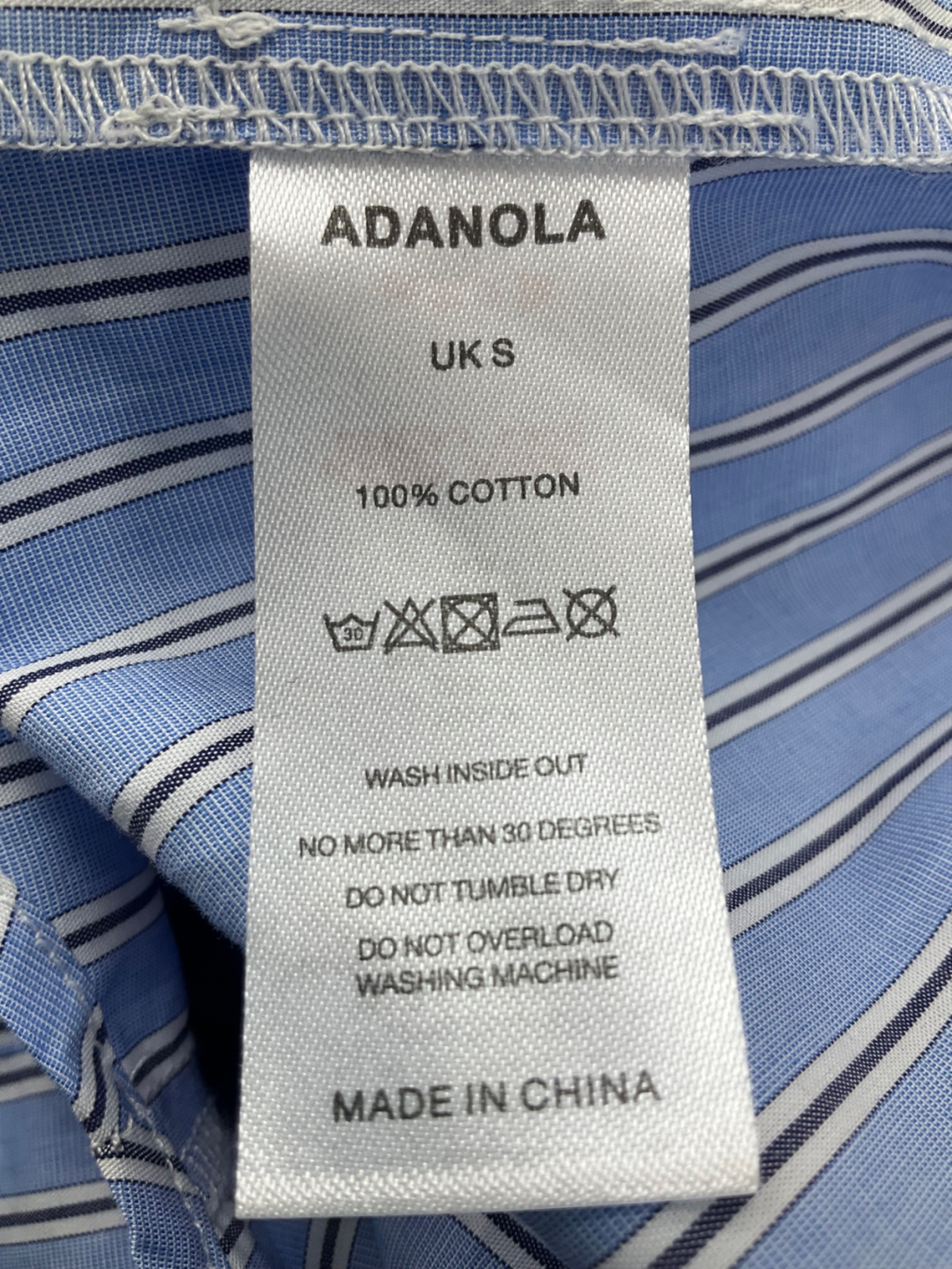 Adanola Blue Striped Shirt UK S
