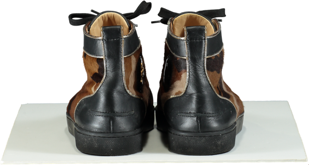 Christian Louboutin Black/Brown Camo High-top Sneakers UK 9