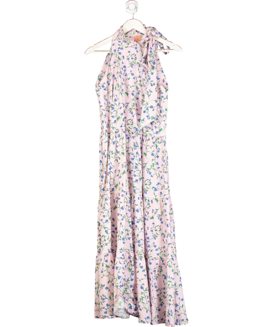 Seren Pink Floral Print Sleeveless Maxi Dress UK S/M
