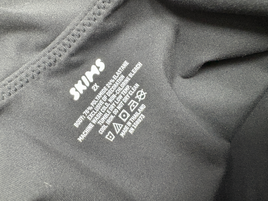 SKIMS Black Square Neck Bodysuit UK XXL