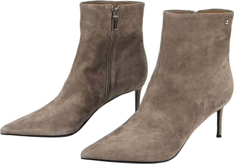 DANIEL Swift Mink Beige Suede Mid Heel Ankle Boots UK 6 EU 39
