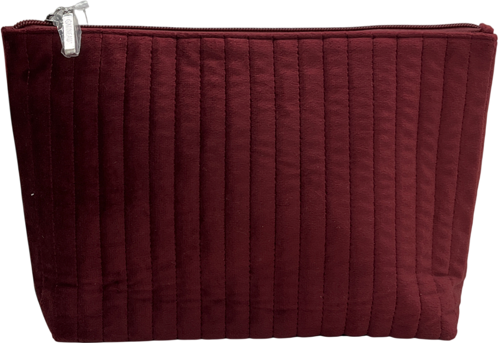 gatineau Burgundy Red Velvet Zipped Cosmetics Bag One Size