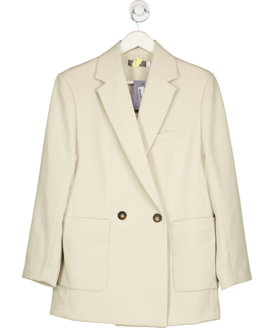 Mint Velvet Cream Double Breasted Blazer UK S