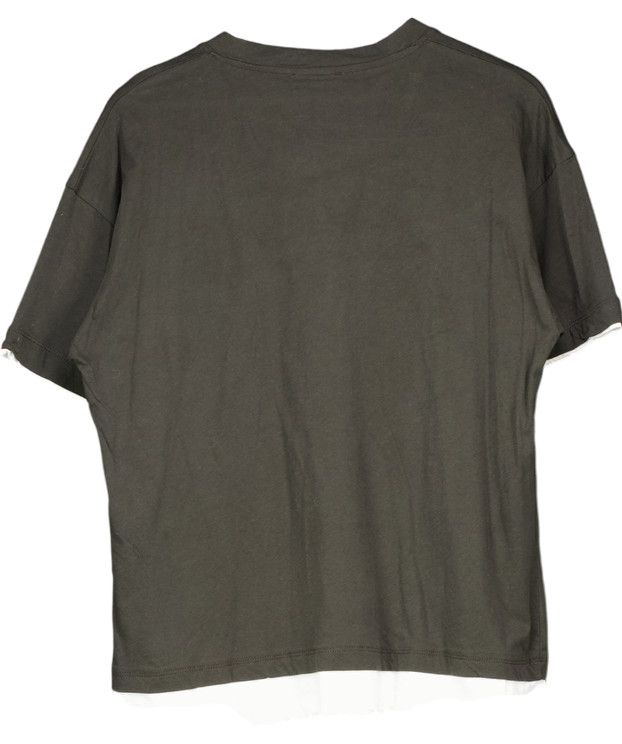 ZARA Khaki Green T-shirt UK M