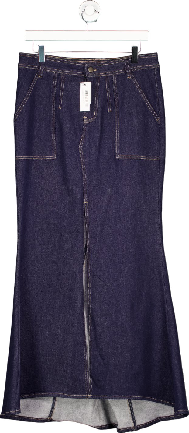 Karen Millen Stonewashed Stretch Denim Maxi Skirt UK 10