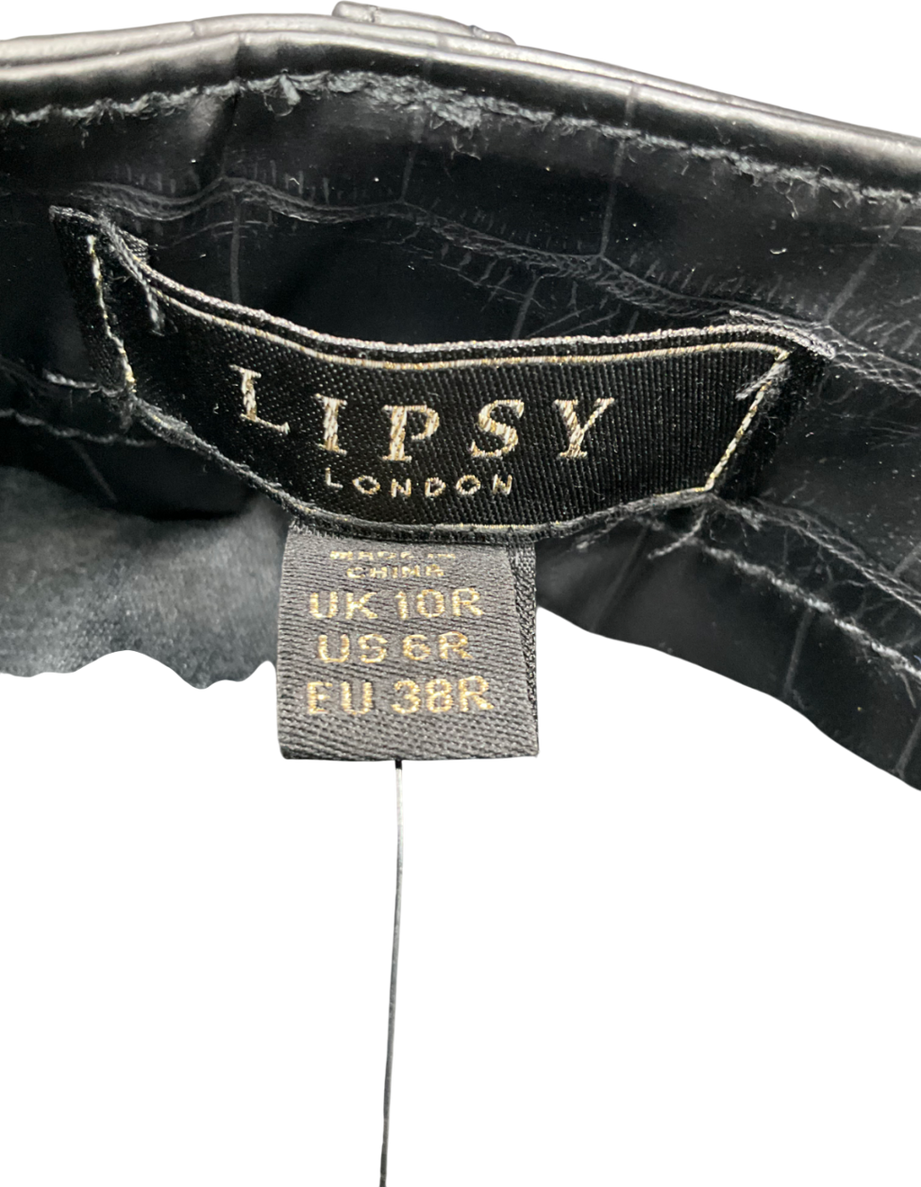 lipsy london Black Croc Faux Leather Straight UK 10