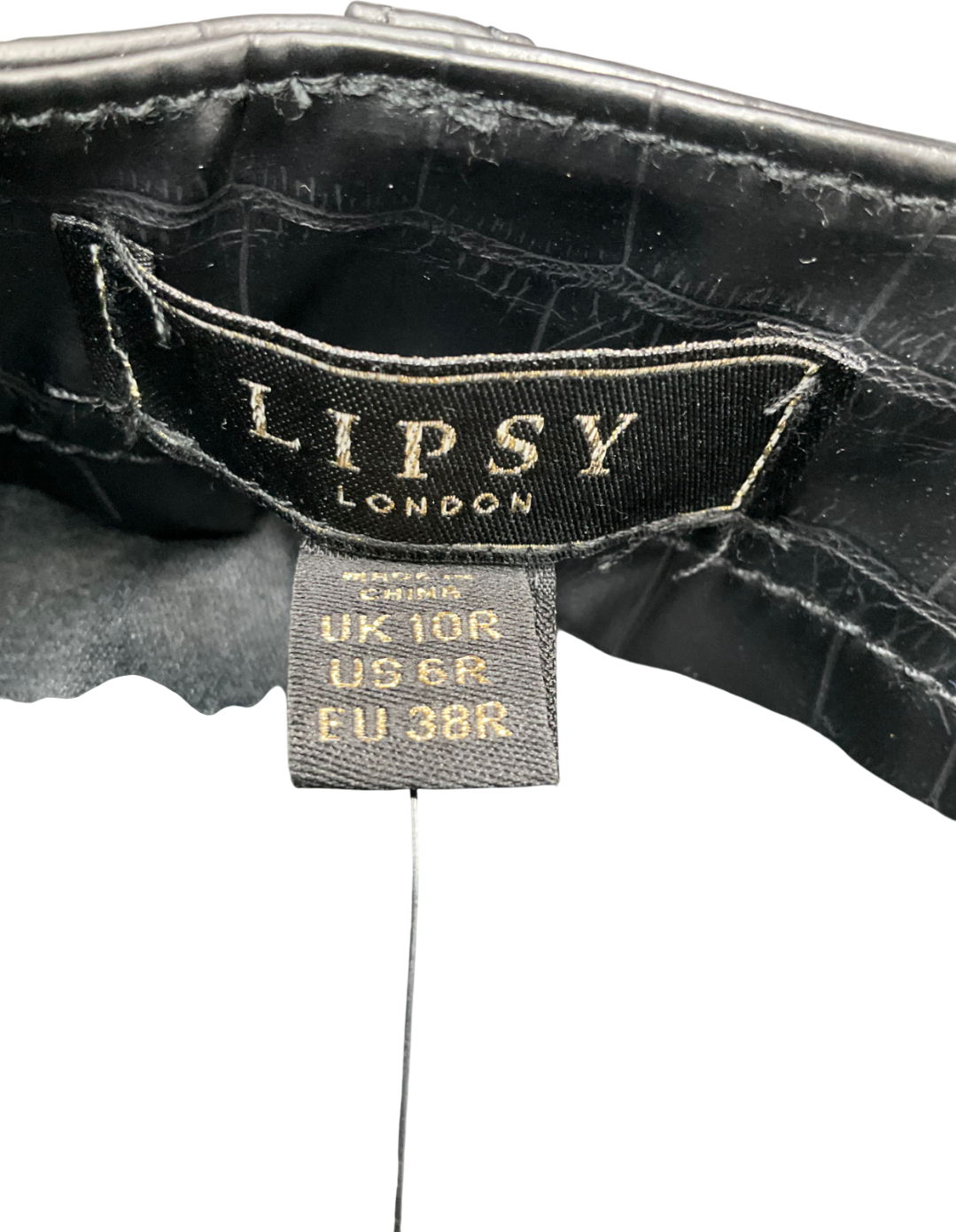 lipsy london Black Croc Faux Leather Straight UK 10