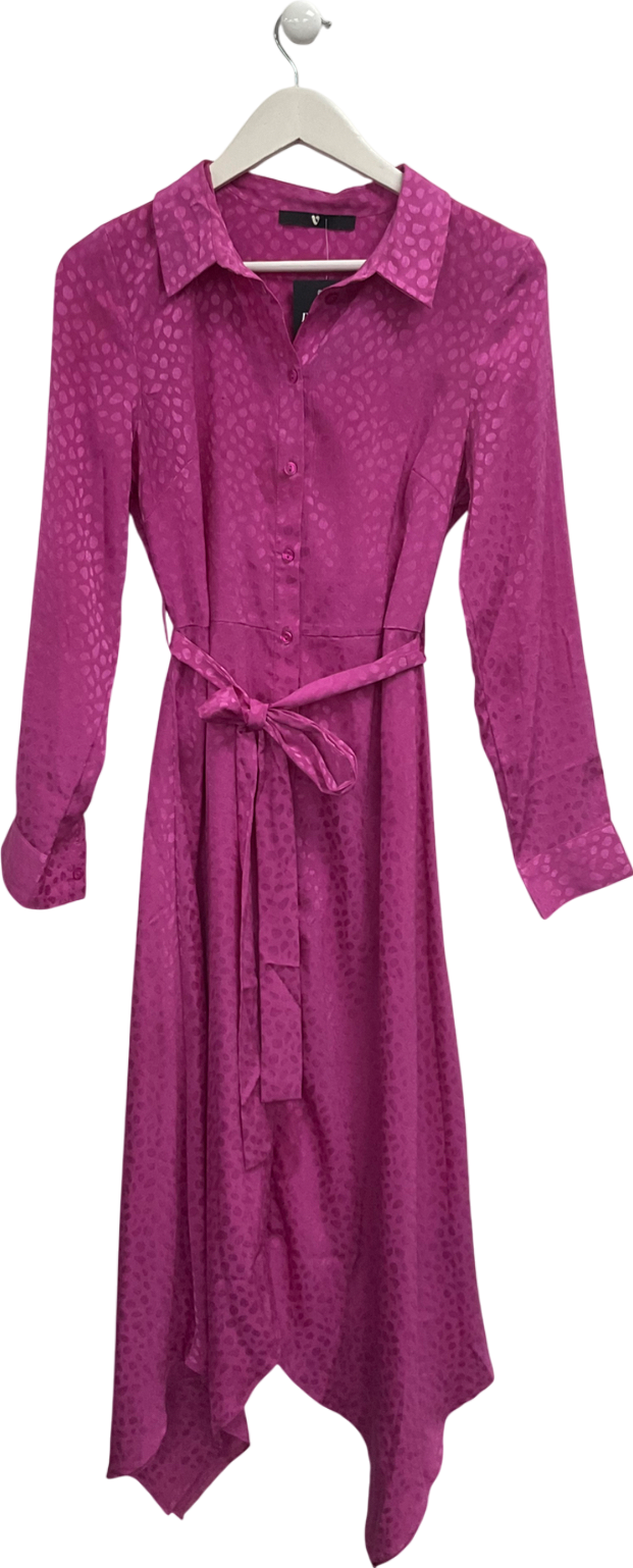Very Pink Belted Midi Dress UK 10