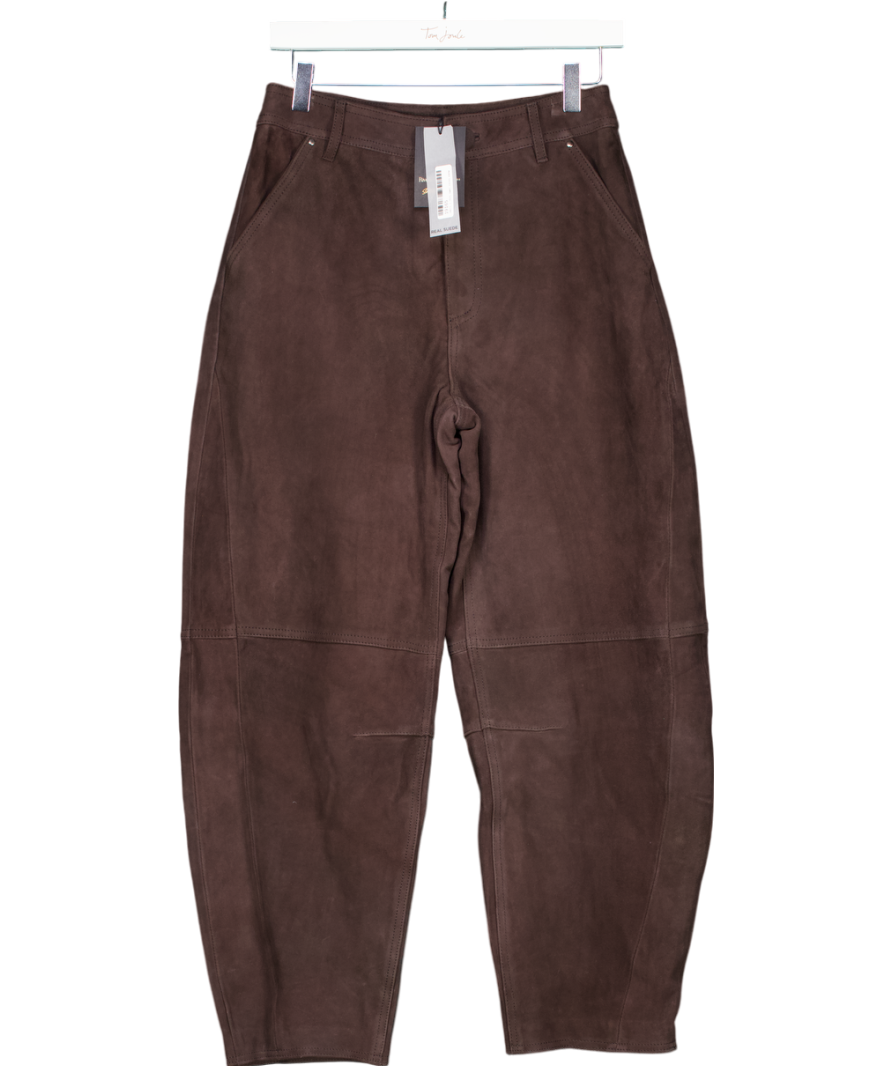 River Island Brown Real Suede City Fresh Trousers UK 8