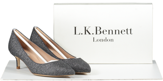 LK Bennett Grey Glitter Kitten Heel Court Shoes BNIB UK 3 EU 36 👠