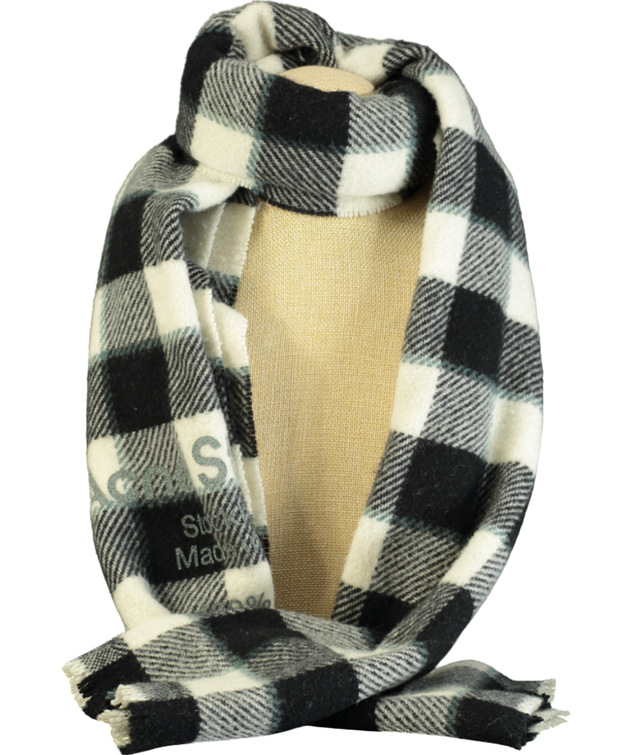 Acne Studios Black Cassiar Checked-print Wool Scarf