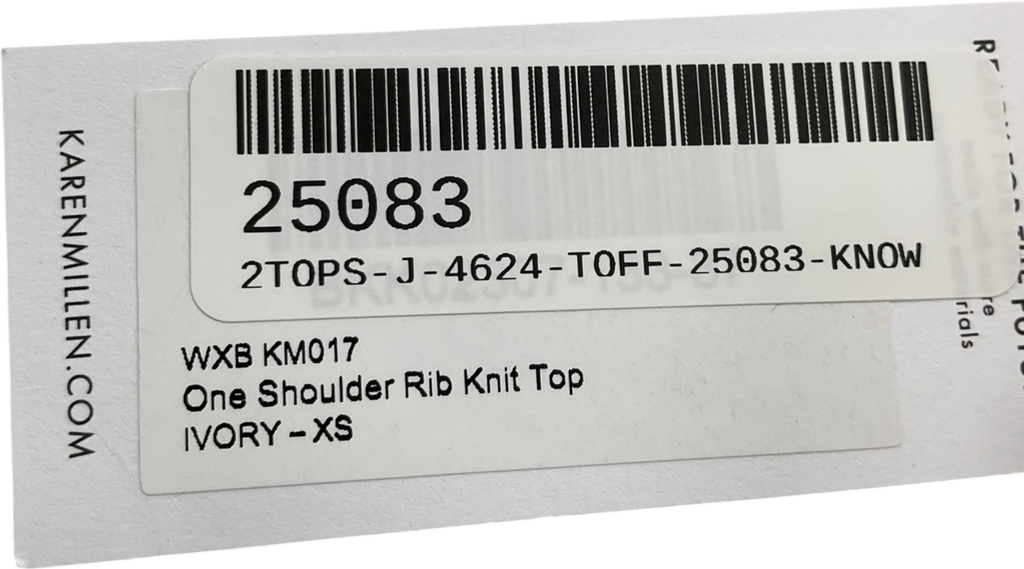 Karen Millen Metallic One Shoulder Rib Knit Top UK XS