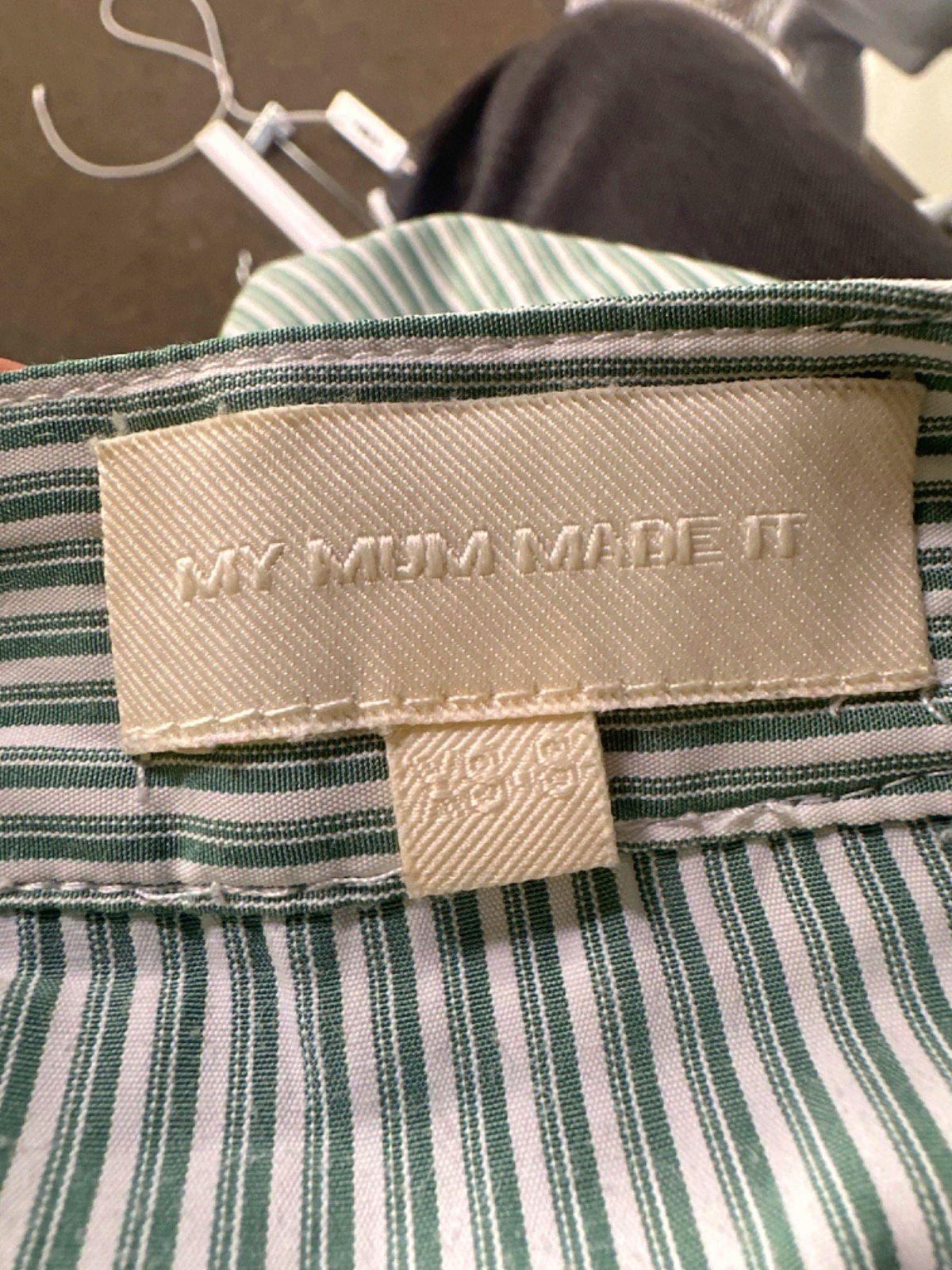 My Mum Made It Green Striped Skirt UK XS