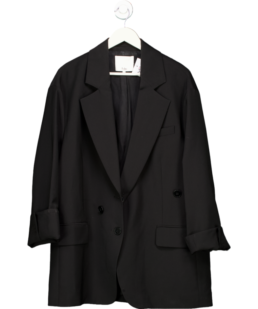 TIBI Black Tropical Wool Liam Blazer UK M