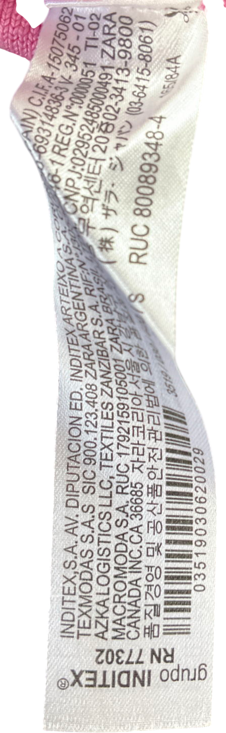 ZARA Pink Sleeveless Crop Top UK S