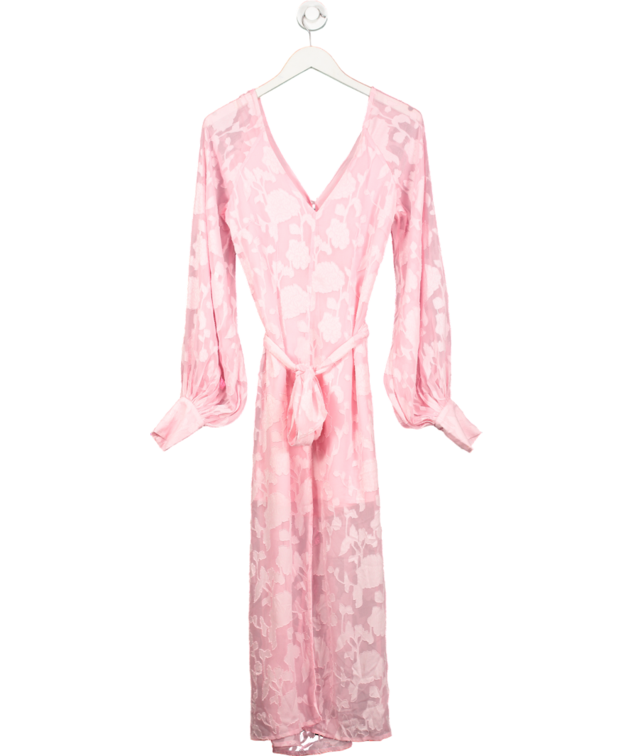 PRETTY LAVISH Pink Sadie Midaxi Jacquard Dress UK 6