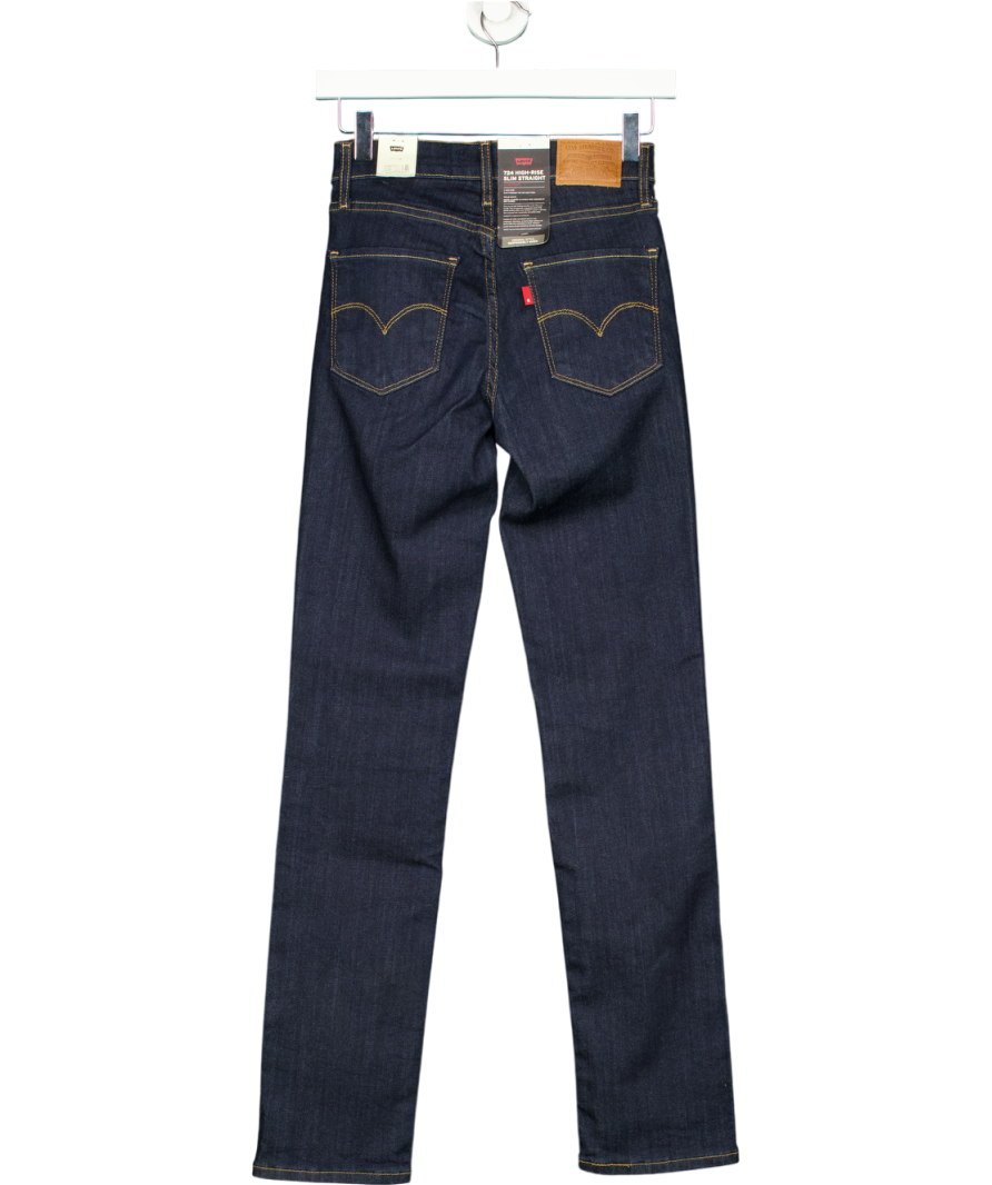 levis Blue 724 High Rise Straight Jeans W25