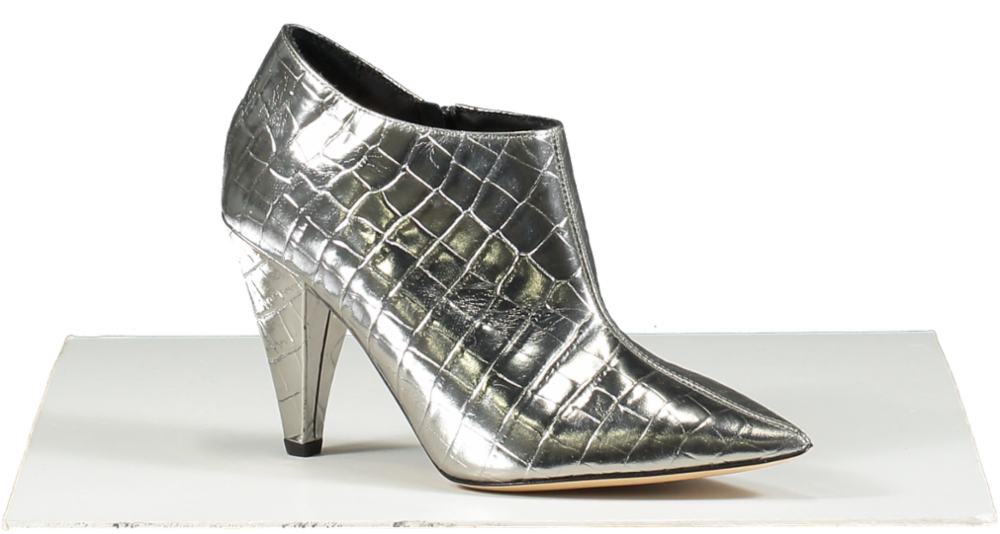 LK Bennett Silver Metallic Heeled Ankle Boots BNIB UK 4 EU 37 👠