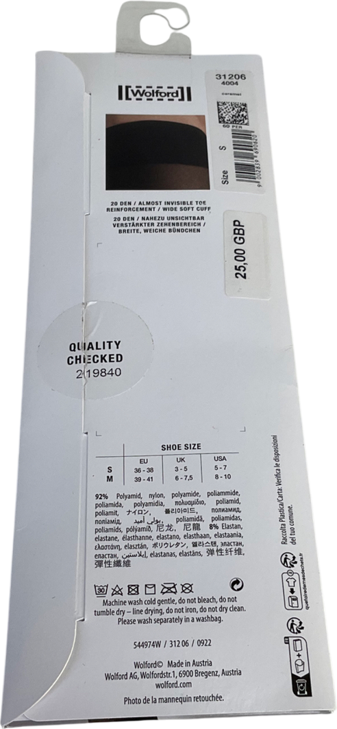 Wolford Black Satin Touch 20 Knee-high Stockings UK S/M