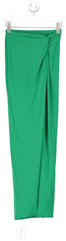 Club L Green High Waist Thigh Split Maxi Skirt UK 8