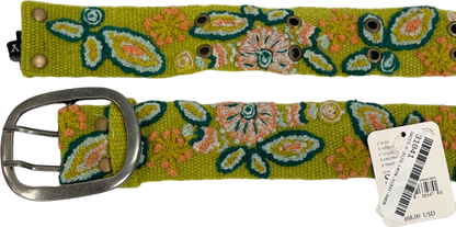 Free People Green Embroidered Belt UK S/M