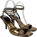 ASOS Metallic Wide Fit Hope Barely There Mid Heel Stiletto Sandals In Warm Gold UK 7 EU 40