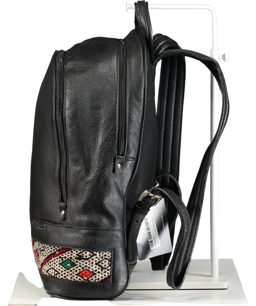 MyKilim Black Premium Leather Backpack