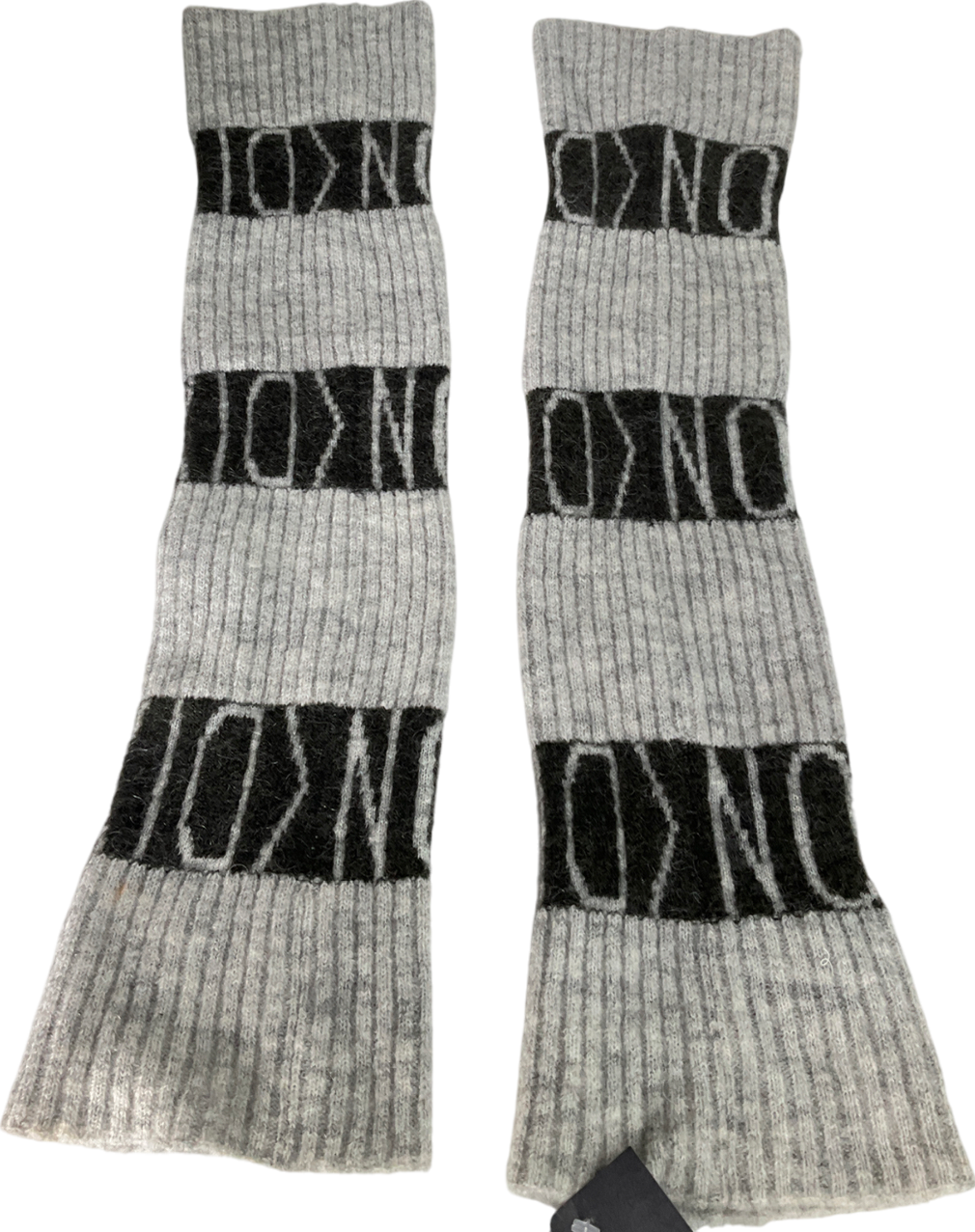 division Grey Black Wool Blend Armwarmers One Size