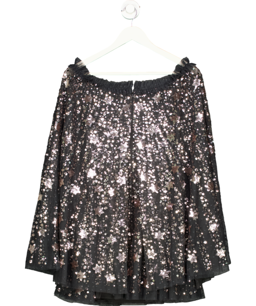 Needle & Thread Black Shooting Stars Cape Mini Dress UK 8