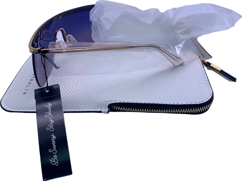 Quay Gold/Blue Get Right Sunglasses