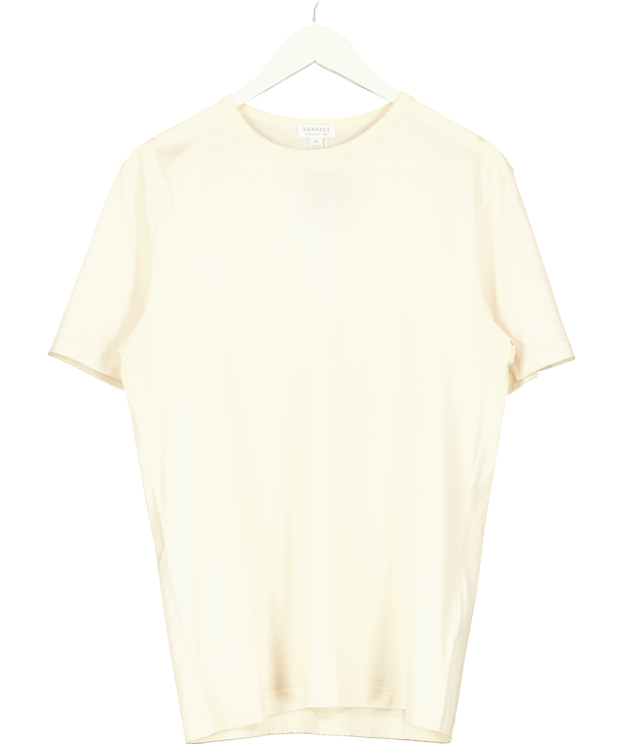 Sunspel Cream Classic T-shirt UK M