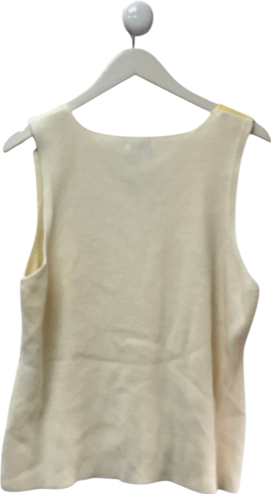 ASOS White Knitted Asymmetric Waistcoat In Buttermilk UK L