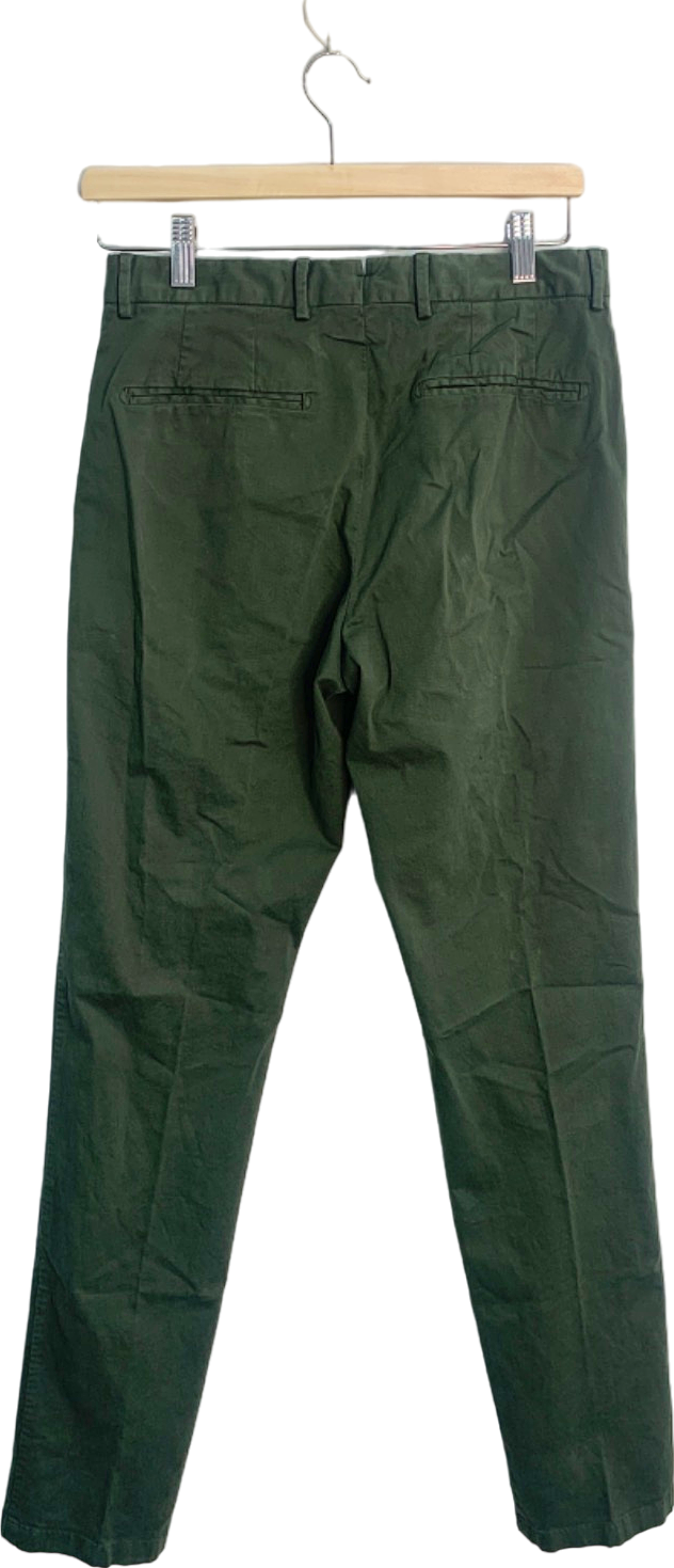 Suitsupply Green Porto Novo Slim Leg Straight Chinos Stretch Cotton EU 44 W28